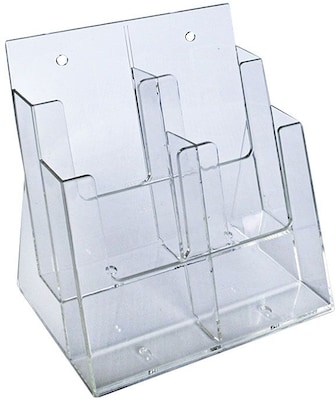 Azar Displays Two-Tier Four-Pocket Trifold Brochure Holder