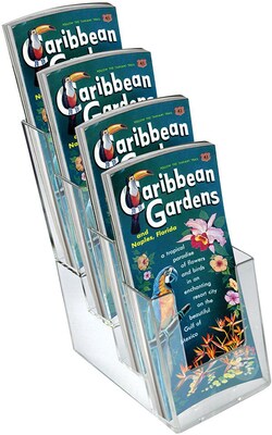 Azar Brochure Holder, 4.25 x 10, Vertical, Clear Plastic, 2/Pack (252388)