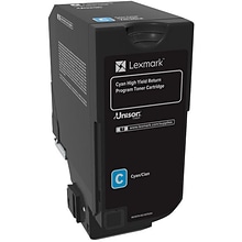 Lexmark 74 Cyan Extra High Yield, Return Program Toner Cartridge (74C1HC0)