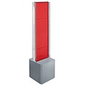 Two-Sided Pegboard Floor Display on Studio Base w/ C-Channels. Panel Size: 13.5W x 44H - Red