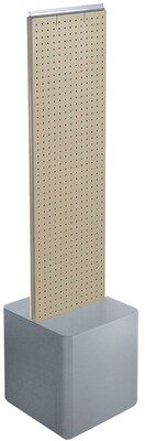 Azar Two-Sided Pegboard Floor Display on Studio Base, Panel Size: 13.5W x 44H, Almond (700729-ALM)