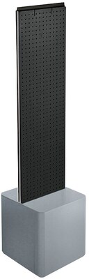 Azar Two-Sided Pegboard Floor Display on Studio Base, Panel Size: 13.5W x 44H, Black (700729-BLK)