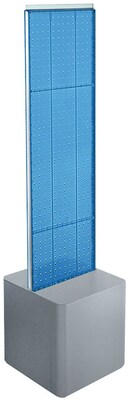 Azar Two-Sided Pegboard Floor Display on Studio Base, Panel Size: 13.5W x 44H, Blue (700729-BLU)