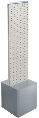 Two-Sided Pegboard Floor Display on Studio Base. Panel Size: 13.5"W x 44"H - White