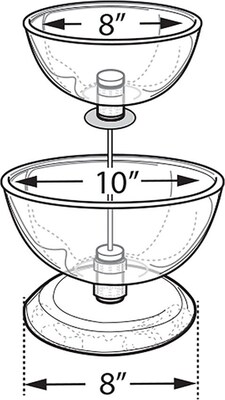 Two-Tier 8" & 10" Bowl Counter Display