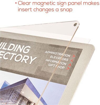 Deflect-O Document Holder, 8.5" x 11", Freestanding, Silver Steel (692045)