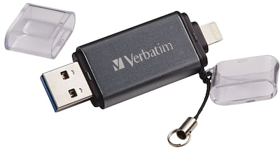 Verbatim 32GB Store n Go Dual USB 3.0 Flash Drive for Apple Lightning Devices, Graphite (49300)