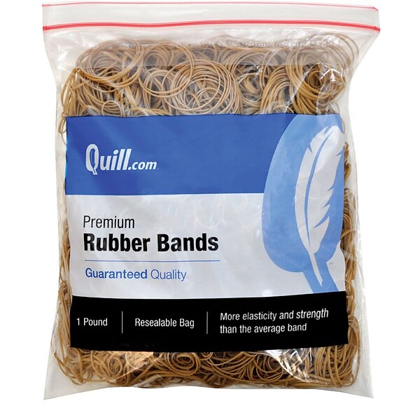 Quill Brand® Premium Rubber Band, #16, 2-1/2L x 1/16W, 1 lb Resealable Bag (790016)