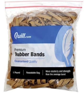 Quill Brand® Premium Rubber Band, #17, 2-3/4"L x 3/8"W, 1 lb. Resealable Bag (790017)