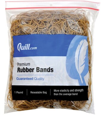 Quill Brand® Premium Rubber Band, #18, 3L x 1/16W, 1 lb Resealable Bag (790018)
