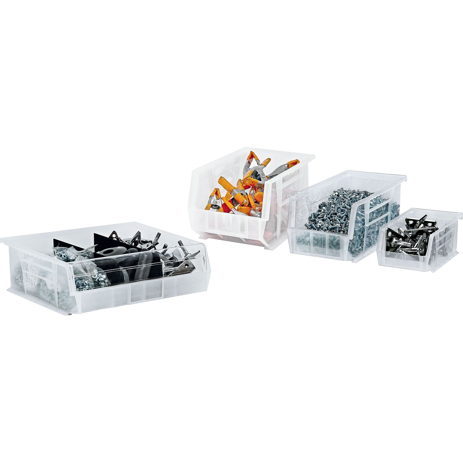 Quantum Storage Systems Ultra Stack and Hang Bin, Clear, 4/Carton (QUS260CL)