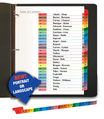Quill Brand® A-Z Index System, Colored
