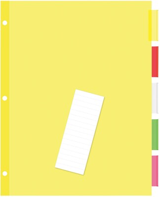 Quill® Standard Indexes- Dividers; 5 Tabs, 5 Sheets/Set, Assorted-Color Tabs