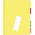 Quill® Standard Indexes- Dividers; 5 Tabs, 5 Sheets/Set, Assorted-Color Tabs