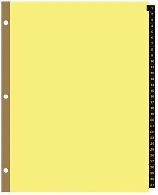 Quill Brand® 1-31 Index, Leather-Like Tabs, Buff Stock (7BL31)