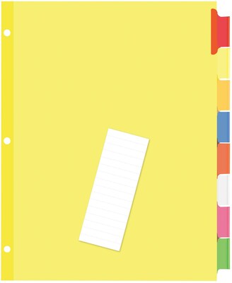 Quill Brand® Extra-Wide Indexes- Dividers; Assorted Colors; 8-Tabs/Set