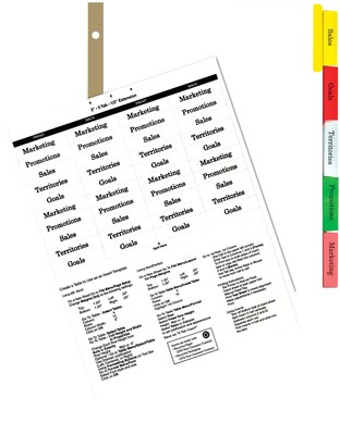 Quill Brand® Big Tab Indexes- Dividers for Laser and Inkjet Printers; 5-Tab, White, Assorted Tabs
