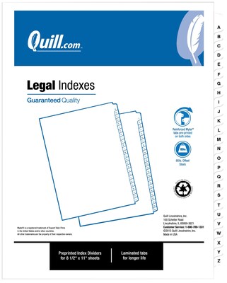A-Z Index; Legal Size; 26 Sheets/Set