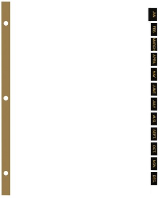 Quill Brand® Jan-Dec Index, Leather-Like Tabs, White Stock (7WL12)