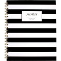 Mead Cambridge Fashion Hardcover Business Notebook, 11 x 8-7/8, Wide Ruled, 80 Sheets, Black/White