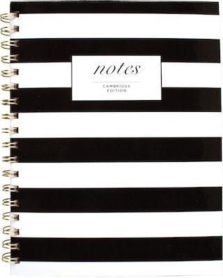 Cambridge 1-Subject Professional Notebooks, 7 x 9.5, Wide Ruled, 80 Sheets, Black (59012)