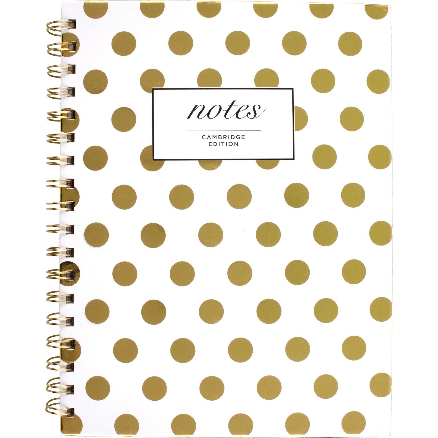 Mead Cambridge Fashion Hardcover Business Notebook, 9-1/2 x 7, Wide Ruled, 80 Sheets, Gold Dot (59016)