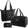 BCA 3-Piece Quilted Overnighter, Tote, and Pouch Set