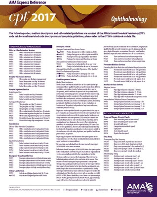 AMA CPT® 2017 Express Reference Coding Card: Ophthalmology