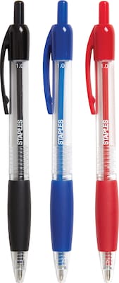 Staples® Retractable Ballpoint Pens, Medium Point, 1.0mm, Assorted, 50/Pack (50371-CC)