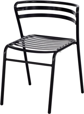 Safco CoGo Steel Outdoor/Indoor Stack Chair, Black, 2/Carton (4360BL)