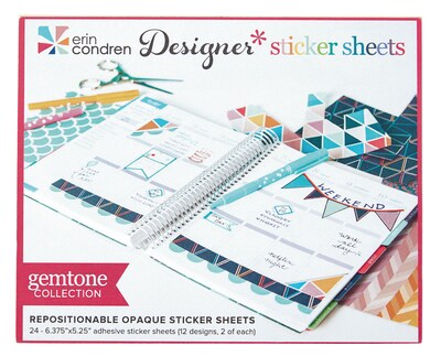 Erin Condren Designer Sticker Sheet,  Gemtone, 24 Sheets (2106845)