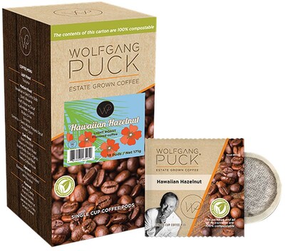 Wolfgang Puck Hawaiian Hazelnut&trade; Coffee; 18 Pods/Box