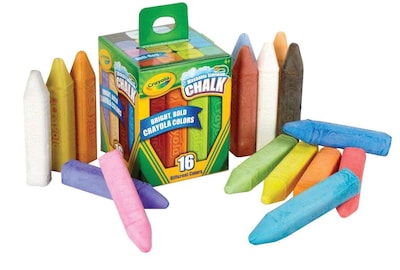 Crayola Sidewalk Chalk, Assorted Colors, 16/Box (51-2016)