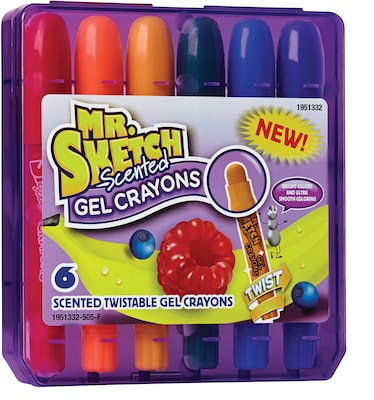 Mr. Sketch Scented Twistable Gel Crayons, 6/Pack (1951332)