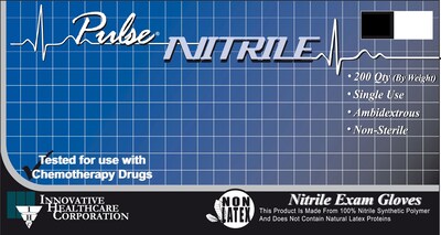 Innovative Pulse Nitrile Exam Gloves; S, 10 BX/CS, 200/BX
