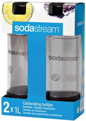 SodaStream Carbonating Bottle Twin Pack, Clear/Black (1042221010)