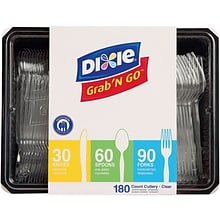 Dixie GrabN Go Plastic Assorted Cutlery Keeper, Heavy-Weight, Clear, 180/Pack (CH0369DX7)
