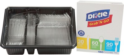 Dixie Grab'N Go Plastic Assorted Cutlery Keeper, Heavy-Weight, Clear, 180/Pack (CH0369DX7)