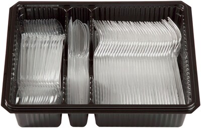 Dixie Grab'N Go Plastic Assorted Cutlery Keeper, Heavy-Weight, Clear, 180/Pack (CH0369DX7)