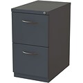 Lorell Premium Mobile FF Pedestal File,  15 x 22.9 x 27.8,  2 x File Drawer,  Charcoal