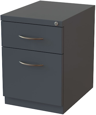 Lorell 2-Drawer Mobile Vertical File Cabinet, Letter Size, Lockable, 24.3H x 18W x 23D, Charcoal