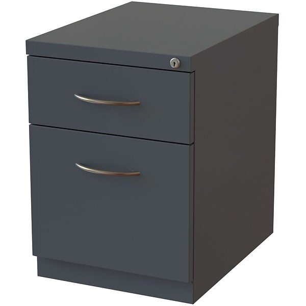 Lorell 2 Drawer Vertical File Cabinet, Mobile Pedestal, Charcoal, Letter, 20D (LLR79134)