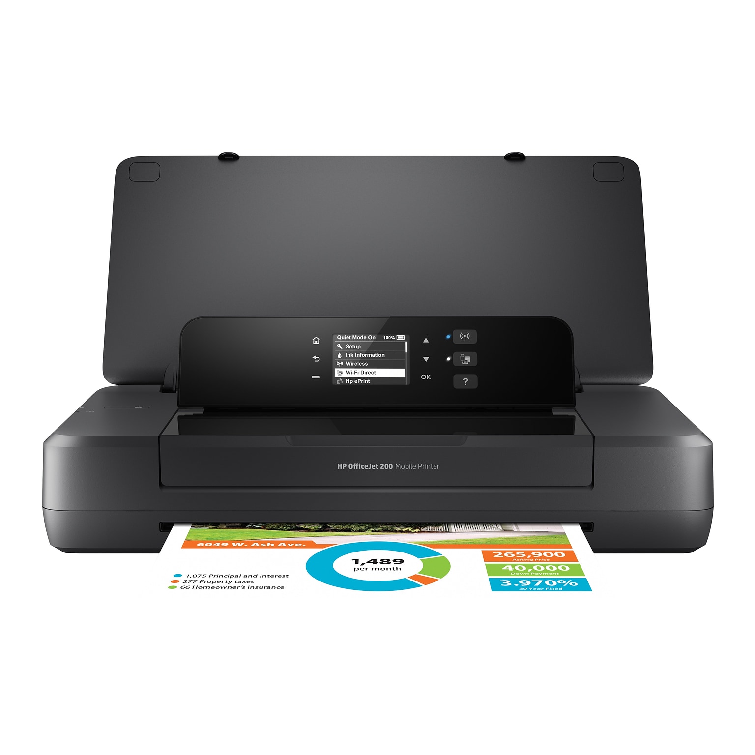 HP OfficeJet 200 Portable Wireless Color Inkjet Printer, Single-Function, Print (CZ993A#B1H)