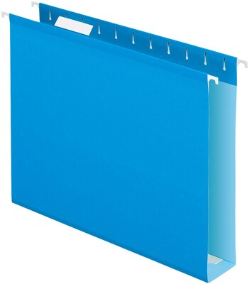 Quill Brand® Box Bottom Hanging File Folders, 2 Expansion, Letter Size, Blue, 25/Box (730053BE)