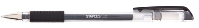 Staples® Gel Stick Pens, Medium Point, 0.7mm, Black, 12/Pack (11246-CC)