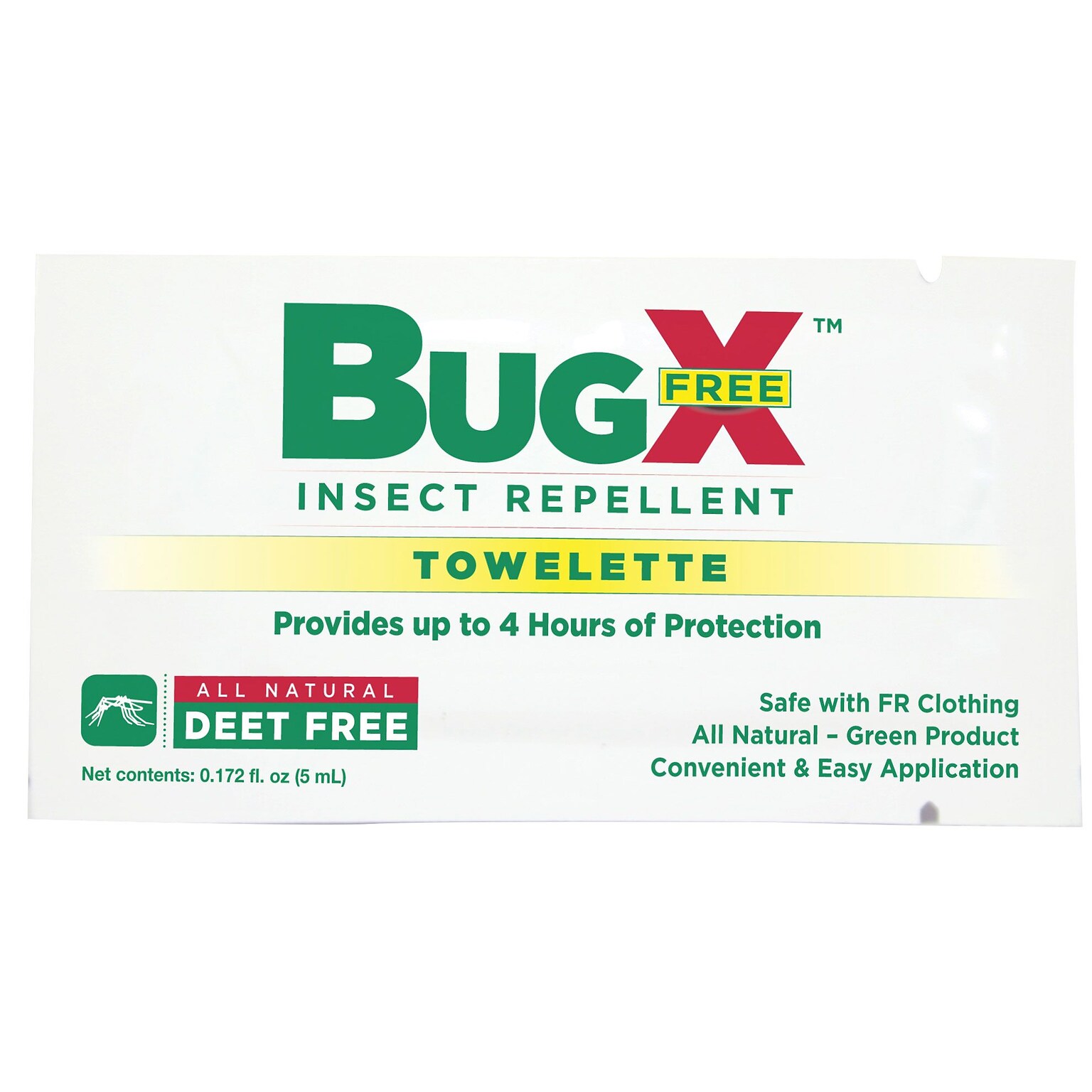 BUGX  Deet-Free Insect Repellent Wipes, 300/Box