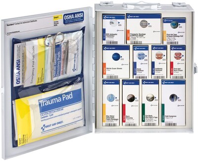First Aid Only™ ANSI A SmartCompliance Medium Food Service Metal First Aid Cabinet w/o Medications for up to 25 People (90658)