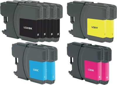 Quill Brand® Remanufactured Black/Cyan/Magenta/Yellow Standard Yield Ink Cartridge Replacement for Brother LC61 (LC61), 10/Pack
