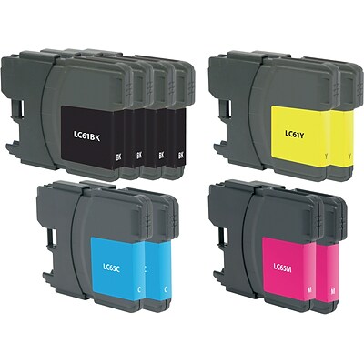 Quill Brand® Brother LC61 Remanufactured B/C/M/Y Ink Cartridge, Standard Yield, 10/Pack (LC61) (Lifetime Warranty)