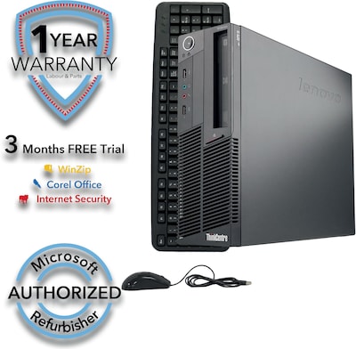 Lenovo ThinkCentre M90P Small Form Factor Refurbished Desktop Computer, Intel Core i5 650 3.2G, 4GB RAM, 250GB HDD